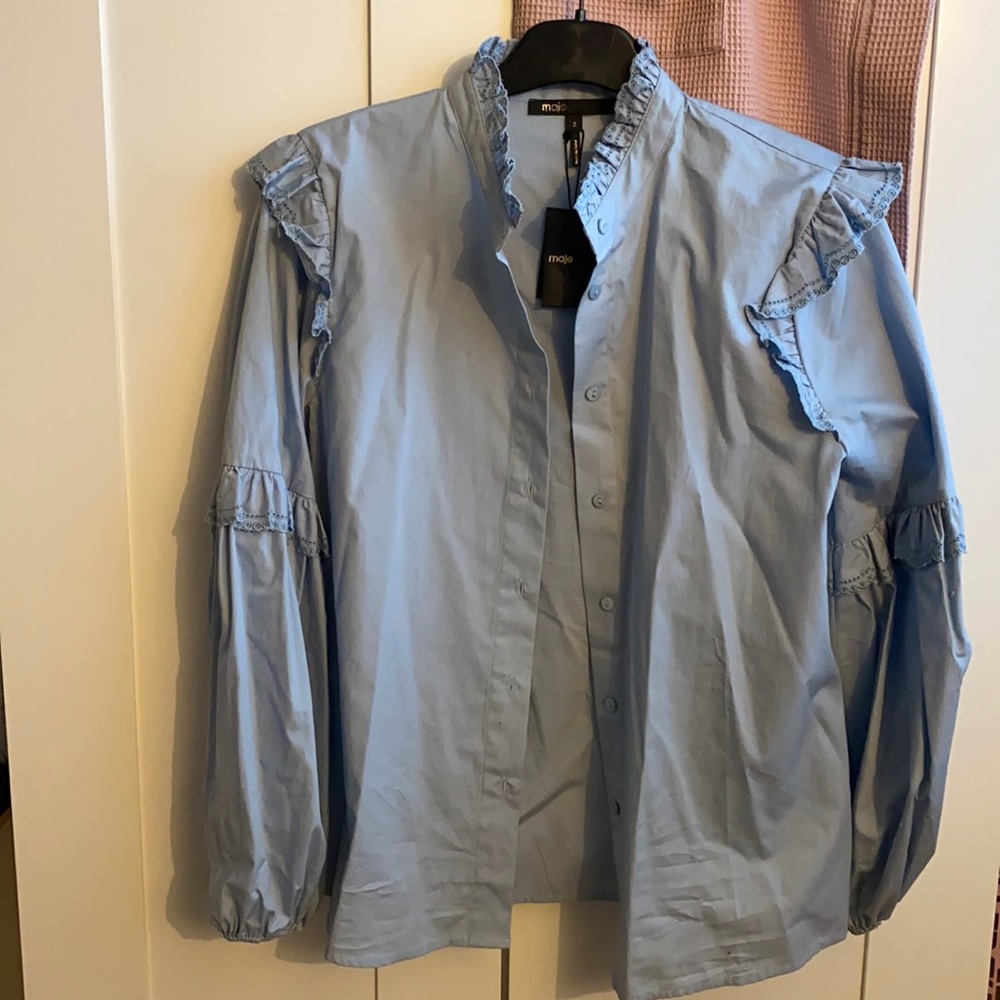 Maje Light Blue Button Down Shirt